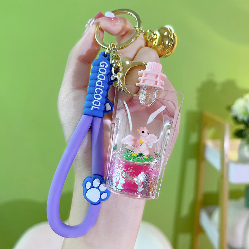 Wholesale Acrylic Oiled Dinosaur Jelly Bottle Keychain